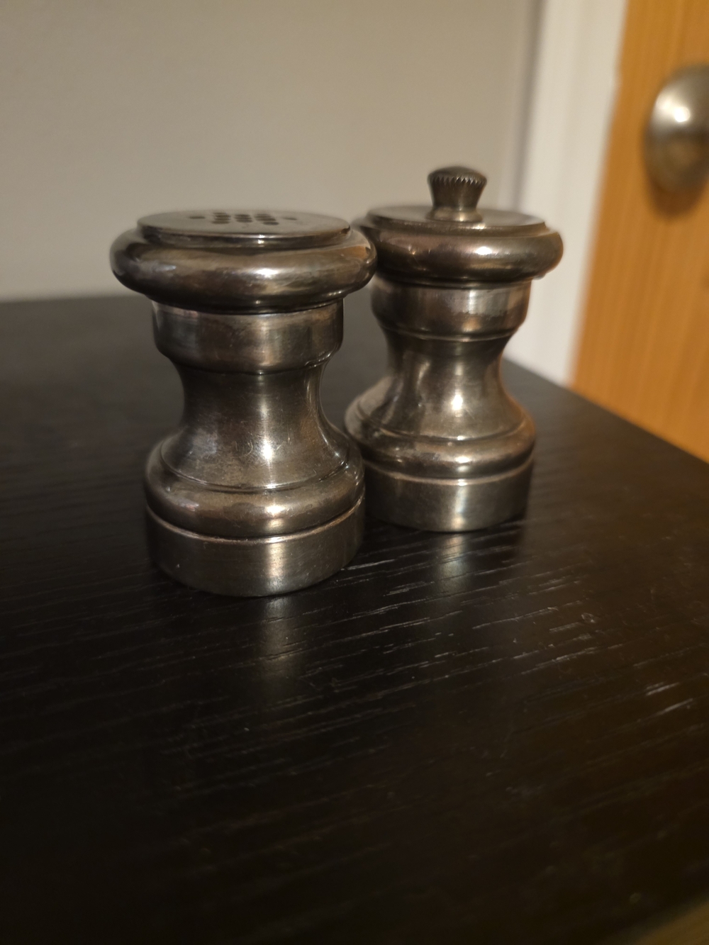 Vintage Sterling Salt Shaker & Pepper Mill Set